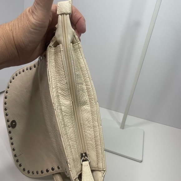 Silverake Cream Leather Quilted & Rhinestone Embossed Purse - Picture 7 of 16